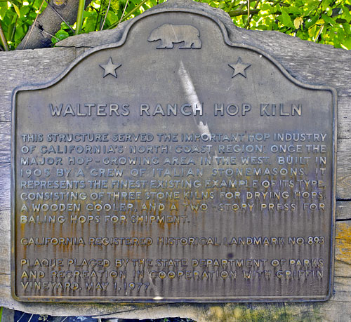 California Historical Landmark #893: Walters Ranch Hop Kiln