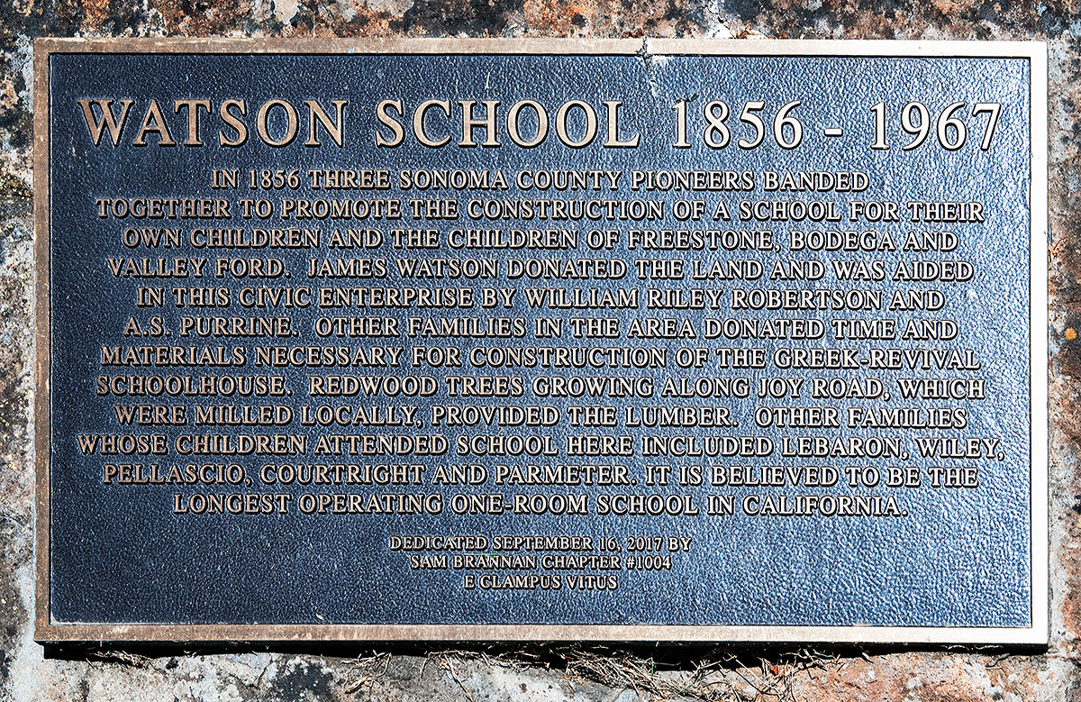 Sonoma County Landmark 23: Watson School