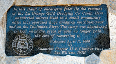 Site of La Grange Gold Dredging Company Camp, California