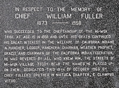 Chief William Fuller in Mi-Wuk Village