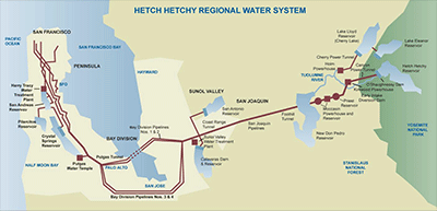 Hetch Hetchy Water System Map