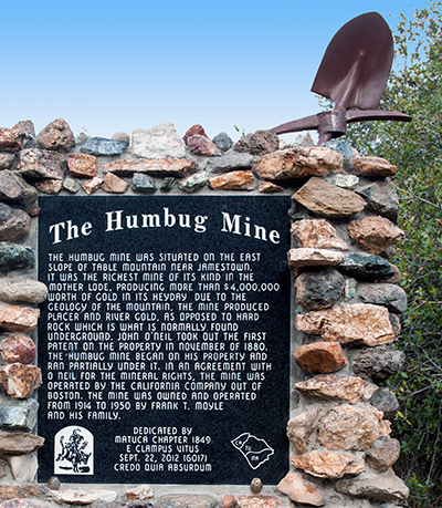 Humbug Mine Marker in Jamestown