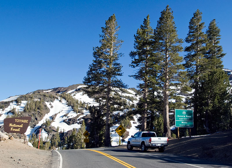 Sonora Pass (Elevation 9624 Feet) on California Highway 108 in Late June 2009