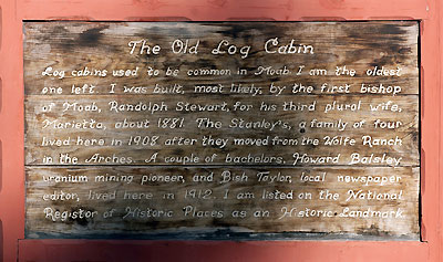 National Register #80003906: Moab Cabin