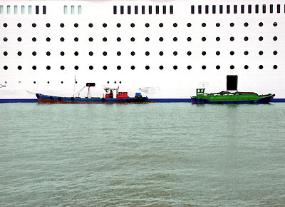 Large Ship Docked in Venice