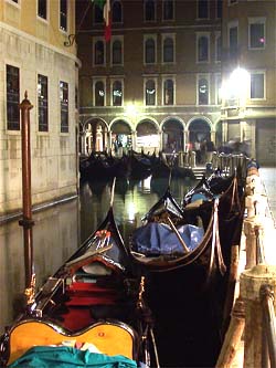 Sleeping Gondolas, Venice, Italy.