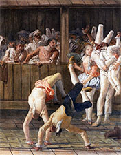 Pulcinella with Acrobats by Giandomenico Tiepolo