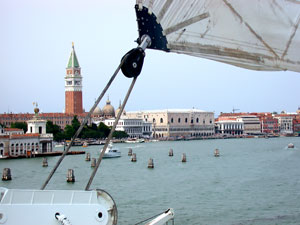 Entering the Venetian Lagoon on the Wind Surf