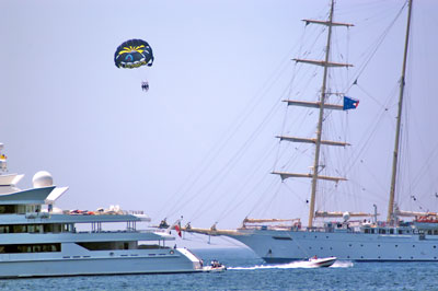 Star Clipper Anchored in the Bay of Cannes