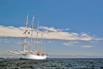 Star Clipper Anchored off Porquerolles Island