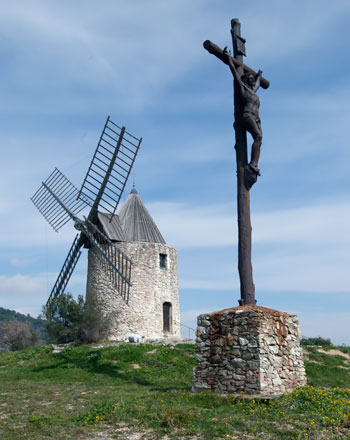Crucifix and Mill Near Grimaud